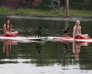 Lake paddleboarding